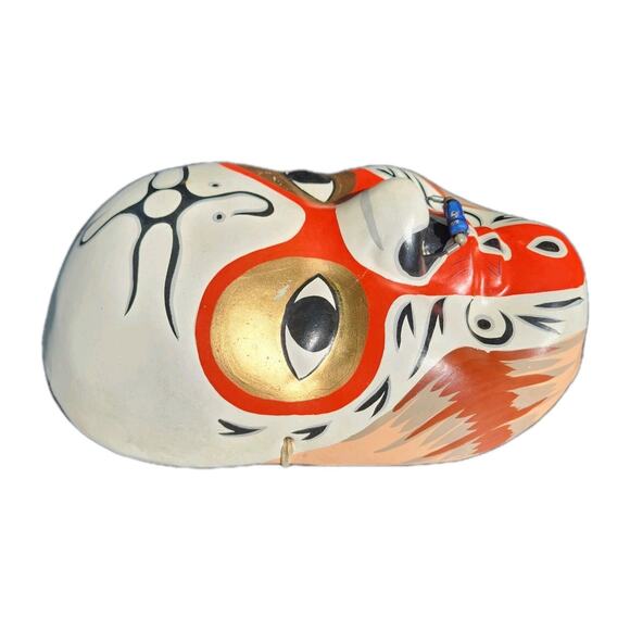 Vintage Chinese Opera Mask Hand Painted Paper Mache Wall Hanging Home Decor Rare - Picture 4 of 7